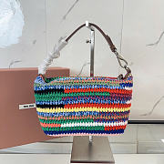 Miu Miu Women's Blue Colour-block Crochet Knit Tote Bag 18.5x14x10cm - 4