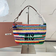 Miu Miu Women's Blue Colour-block Crochet Knit Tote Bag 18.5x14x10cm - 3