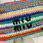 Miu Miu Women's Blue Colour-block Crochet Knit Tote Bag 18.5x14x10cm - 2