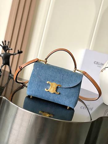 Celine NINO TEEN DENIM BAG size 20.5x13x8