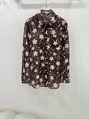 Louis Vuitton long-sleeve chiffon shirt brown  - 1