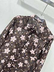 Louis Vuitton long-sleeve chiffon shirt brown  - 4