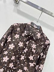 Louis Vuitton long-sleeve chiffon shirt brown  - 2