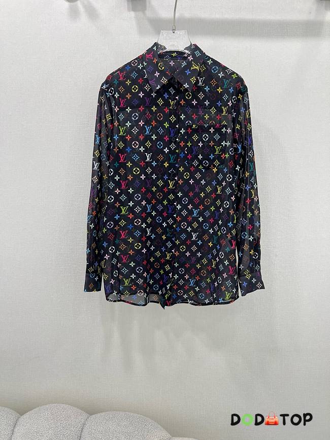 Louis Vuitton long-sleeve chiffon shirt black - 1