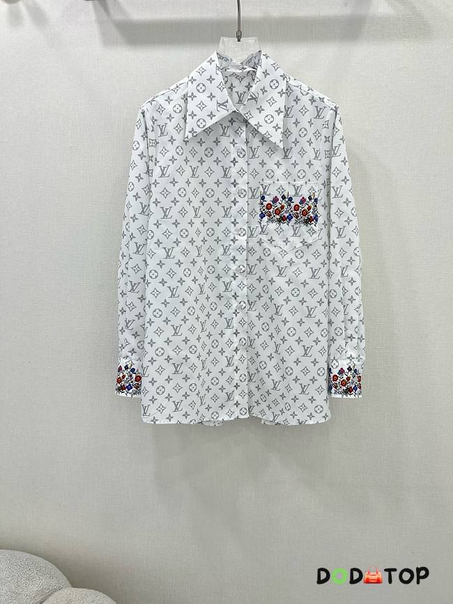 Louis Vuitton long-sleeve chiffon shirt white 01 - 1