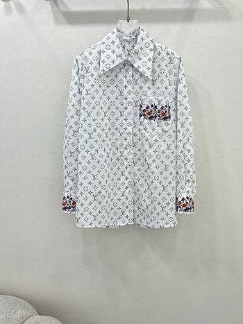 Louis Vuitton long-sleeve chiffon shirt white 01
