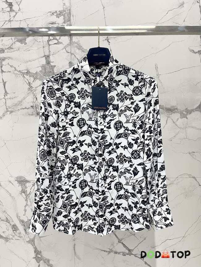 Louis Vuitton long-sleeve chiffon shirt white 02 - 1