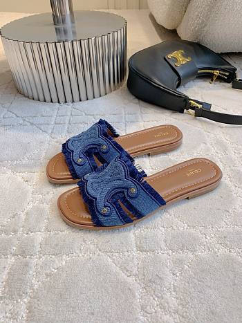 Celine slides denim blue
