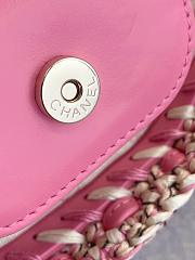 Chanel Beige/Pink Raffia Crochet Mixed Fibers Shopping Tote Bag size 20x36x12cm - 5
