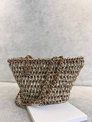 Chanel Beige/Beige Raffia Crochet Mixed Fibers Shopping Tote Bag size 20x36x12cm - 1