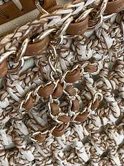 Chanel Beige/Beige Raffia Crochet Mixed Fibers Shopping Tote Bag size 20x36x12cm - 6