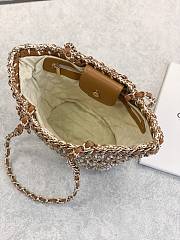 Chanel Beige/Beige Raffia Crochet Mixed Fibers Shopping Tote Bag size 20x36x12cm - 4
