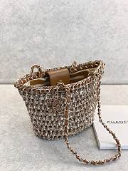 Chanel Beige/Beige Raffia Crochet Mixed Fibers Shopping Tote Bag size 20x36x12cm - 2