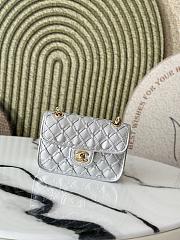 Chanel flap bag silver size 20cm - 1