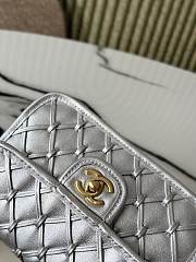 Chanel flap bag silver size 20cm - 4