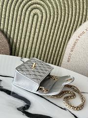 Chanel flap bag silver size 20cm - 3