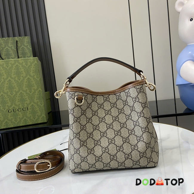 Gucci GG Emblem Mini Shoulder Bag Brown Size 20.5x18x11.5cm - 1