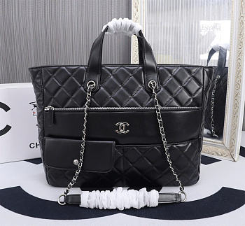 Chanel shopping bag black size 37×36×8cm