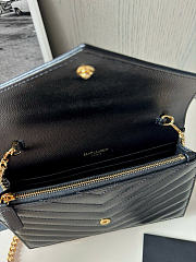 YSL Woc Small Envelope Bag Black Gold Hardware Size 19 x 11.5 x 4 cm - 2