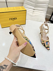 Fendi Colibrì Lite Mid-heel shoes with multi-colored mesh back slingback - 4