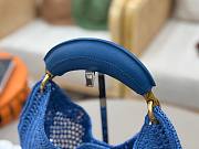 Chole Summer Banana hobo bag in raffia blue size 36x21.5x2cm - 6