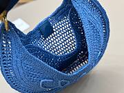 Chole Summer Banana hobo bag in raffia blue size 36x21.5x2cm - 3