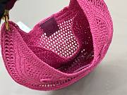 Chole Summer Banana hobo bag in raffia pink size 36x21.5x2cm - 2