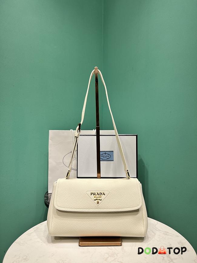 Prada small leather shoulder bag white 26x14x9.5cm - 1