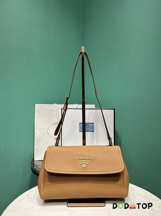 Prada small leather shoulder bag brown 26x14x9.5cm - 1