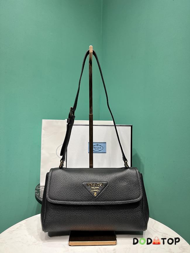 Prada small leather shoulder bag black 26x14x9.5cm  - 1