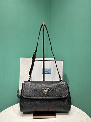 Prada small leather shoulder bag black 26x14x9.5cm 