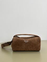 Prada Suede calfskin shoulder bag brown bag size 24x11x11cm - 1
