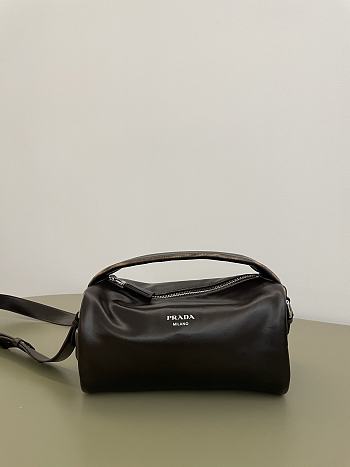 Prada Suede calfskin shoulder bag Dark brown 