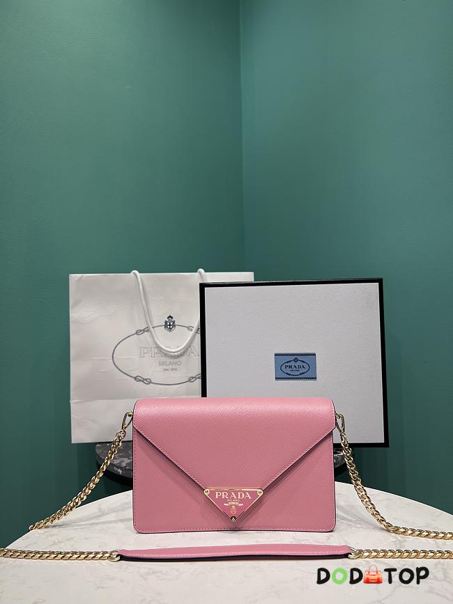 Prada Black Saffiano leather shoulder pink bag size 21.5x14x4cm - 1
