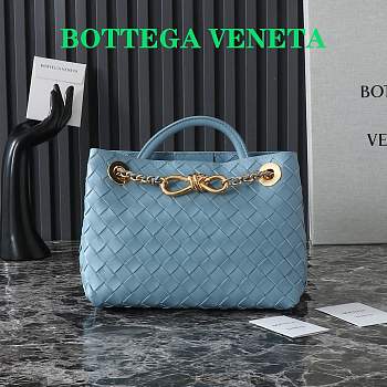 Bottega Veneta Small Andiamo blue bag size 19x25x10.5cm