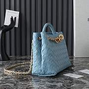 Bottega Veneta Small Andiamo blue bag size 19x25x10.5cm - 3