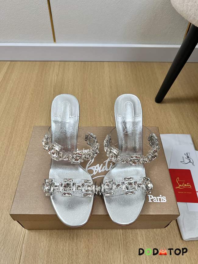 Christian Louboutin Just Jewel 85 embellished PVC mules - 1