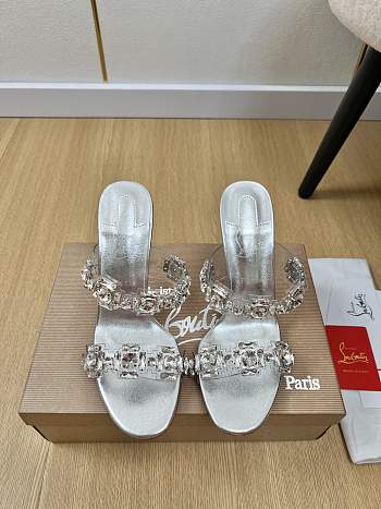 Christian Louboutin Just Jewel 85 embellished PVC mules