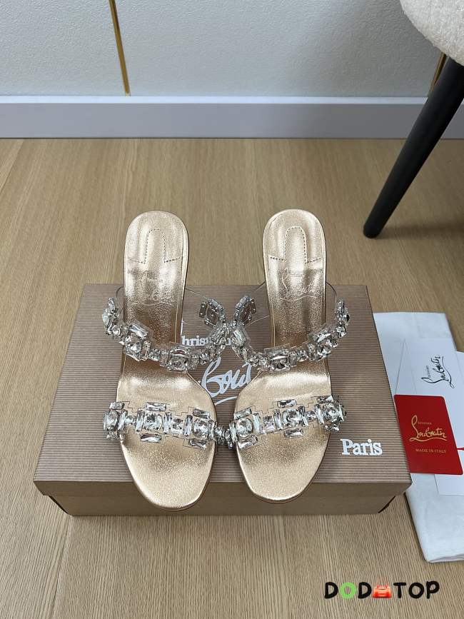 Christian Louboutin Just Jewel 85 embellished PVC mules 01 - 1