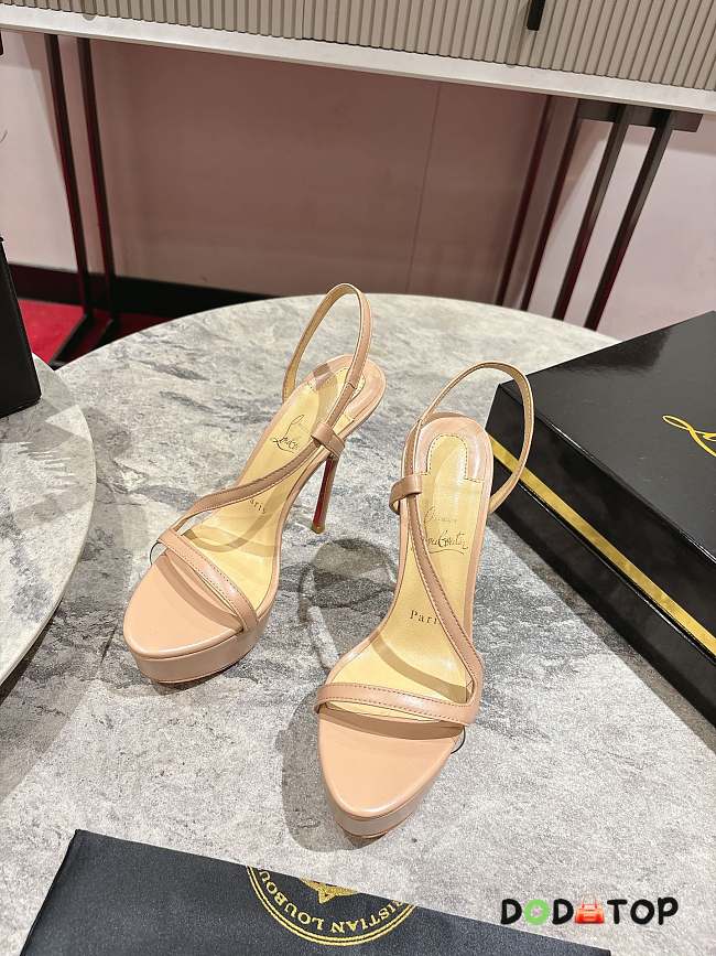 Christian Louboutin Rosalie Alta 150 mm Sandals Goatskin Beige - 1