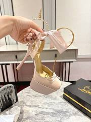 Christian Louboutin Women's pink Cassia Lace Up 100 Satin Crepe Pumps - 5