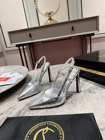 Christian Louboutin silver heels 01