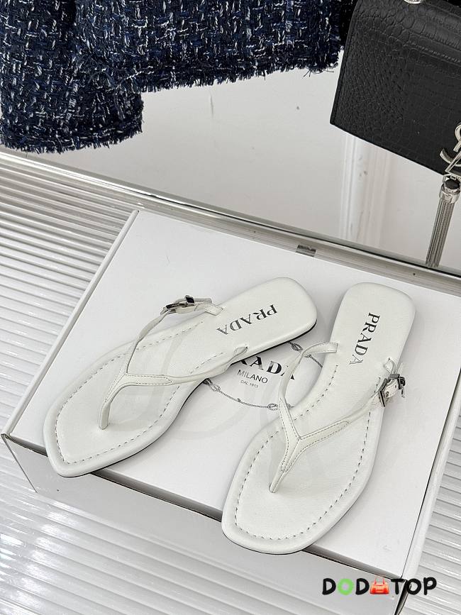 Prada Leather thong sandals white - 1