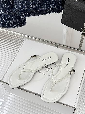 Prada Leather thong sandals white