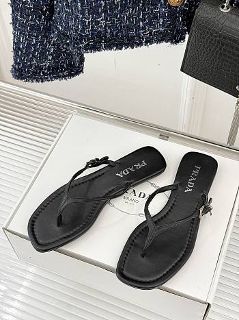 Prada Leather thong sandals black