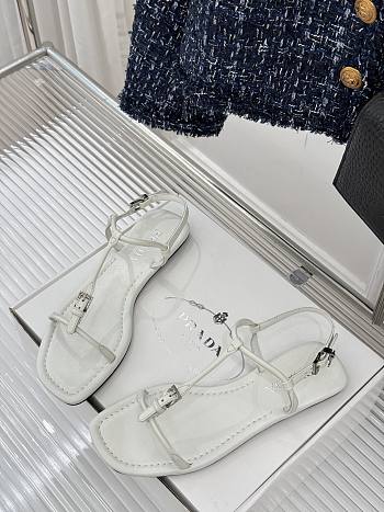 Prada Leather thong sandals white 02