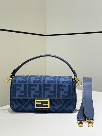 FENDI Baguette denim bag size 27×6×14cm