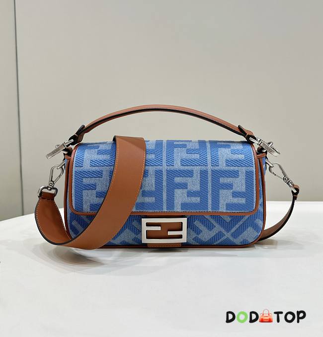 FENDI Baguette denim bag strap brown size 27×6×14cm - 1