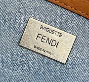 FENDI Baguette denim bag strap brown size 27×6×14cm - 3