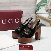 Gucci Women's platform sandal with Horsebit black Height 130mm - 2